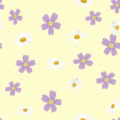 Yellow flower is the sky. The tulip is in the spring. Yellow flower is vector for seamless, pattern and background. Draw image and not trace or copy.