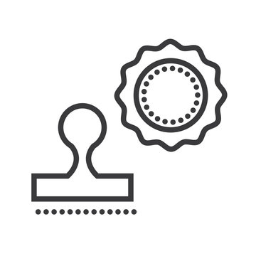 recommend clip art: stamps vector line icon, sign, illustration on white background, editable strokes