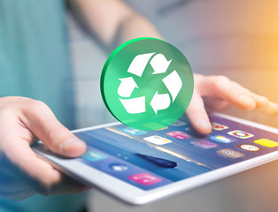 View of a Technology ecologic interface with icon displayed on a technology interface