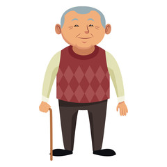 Cute grandfather cartoon icon vector illustration graphic design