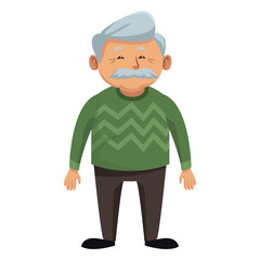 Cute grandfather cartoon icon vector illustration graphic design