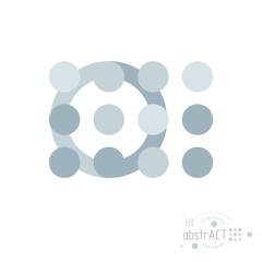 Vector modern geometric artistic graphic composition can be used as template and layout. Abstract technical background with graphic shape, circle.