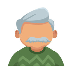 Cute grandfather cartoon icon vector illustration graphic design