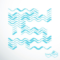 Futuristic abstract vector technology background. Abstract wavy lines pattern, art graphic illustration.