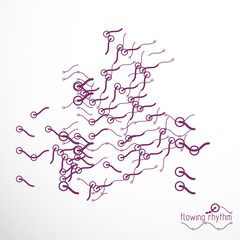 Futuristic abstract vector technology background. Abstract wavy lines pattern, art graphic illustration.