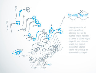 Abstract wavy lines pattern, art graphic illustration can be used as presentation flyer or brochure head page.