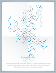 Futuristic vector technology background. Abstract wavy lines pattern, art graphic illustration can be used as booklets cover design.