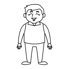 Cute grandfather cartoon icon vector illustration graphic design