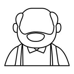 Cute grandfather cartoon icon vector illustration graphic design