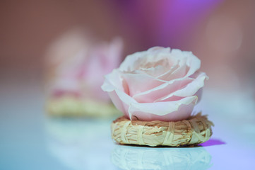 Wedding flowers decoration in the restaurant