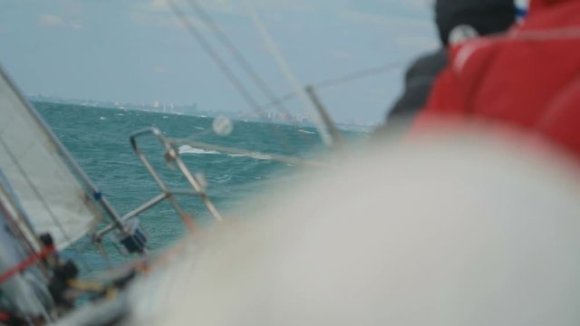 Sailing Regatta. Yacht Race In The Open Sea.