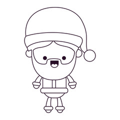 Obraz premium santa claus cartoon full body happiness expression silhouette on white background