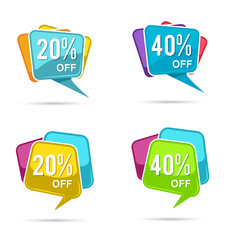 Sale And Discount Label Sticker Vector Set Element