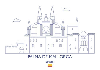 Fototapeta na wymiar Palma de Mallorca City Skyline, Spain