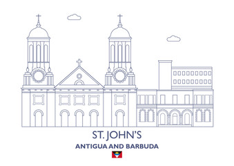 Fototapeta na wymiar St. Johns City Skyline, Antigua and Barbuda