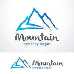 Mountain Logo Template Design Vector, Emblem, Design Concept, Creative Symbol, Icon