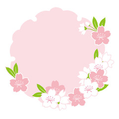 桜と雪輪　背景イラスト