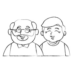 Cute grandparents couple cartoon icon vector illustration graphic design