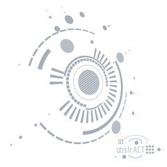 Obraz premium Technical plan, abstract engineering draft for use in graphic and web design. Vector drawing of industrial system created with lines and circles.