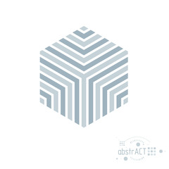Vector modern geometric artistic graphic composition can be used as template and layout. Abstract technical background with graphic shape, hexagon.