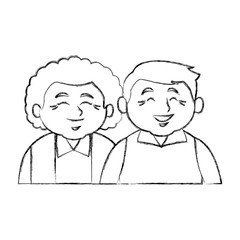 Cute grandparents couple cartoon icon vector illustration graphic design