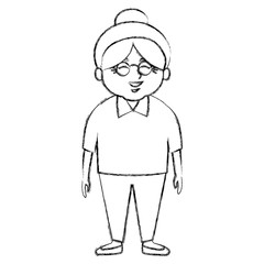 Cute grandmother cartoon icon vector illustration graphic design
