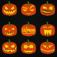 9 pumkin black backgraund