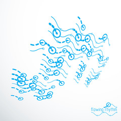 Fototapeta premium Technological vector wallpaper made with abstract lines. Modern geometric composition can be used as template and layout.