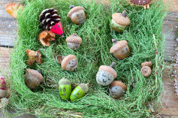 Herbstdekoration- Eicheln