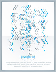Flowing rhythm, abstract wave lines vector background for use as advertising poster or banner design.