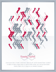 Abstract wavy lines vector illustration. Graphic template, advertising poster. Technological pattern.
