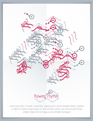 Abstract wavy lines pattern, art graphic illustration can be used as presentation flyer or brochure head page.