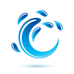 Fototapeta premium Global water circulation vector icon for use as marketing design symbol. Living in harmony with nature concept.