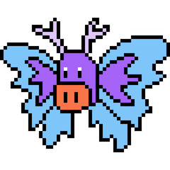 vector pixel art monster butterfly