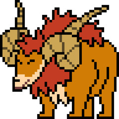 Fototapeta premium vector pixel art monster goat