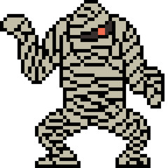 Fototapeta premium vector pixel art monster mummy
