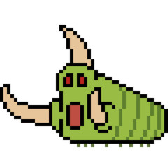 Fototapeta premium vector pixel art monster worm