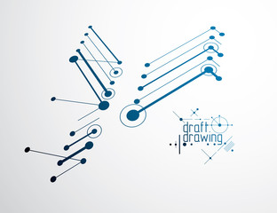 Futuristic abstract vector technology background. Mechanical engineering wallpaper.