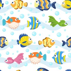 seamless pattern with fish  - 175070561