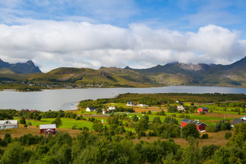 Fototapeta na wymiar Amazing landscape near the Torvdalsveien city, Norway.
