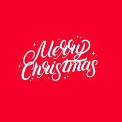 Fototapeta na wymiar Merry Christmas 2018 hand written lettering text.
