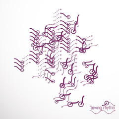 Abstract wavy lines vector illustration. Technical cybernetic pattern can be used in web design and as wallpaper or background.