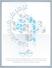 Futuristic vector technology background. Abstract wavy lines pattern, art graphic illustration can be used as booklets cover design.