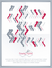 Abstract wavy lines rhythm pattern for use in graphic and web design. Vector technology flyer template.