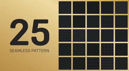 Abstract concept vector monochrome geometric pattern. Dark blue, gold minimal background. Creative illustration template. Seamless stylish texture. For wallpaper, surface, web design, textile, decor.