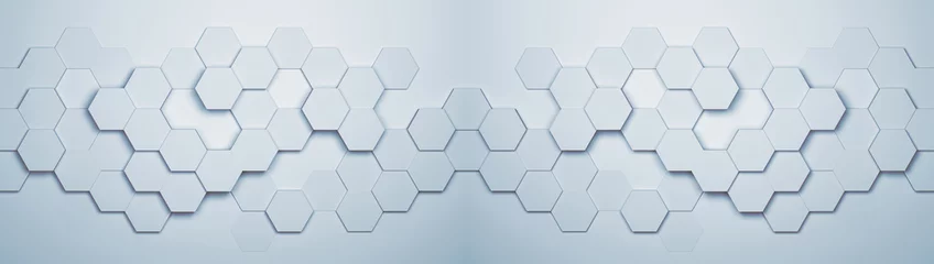 Fototapeten Panorama Hintergrund mit Hexagon Waben Muster © Robert Kneschke