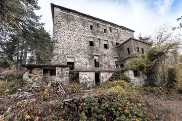 Fototapeta premium ruins of abandoned hotel
