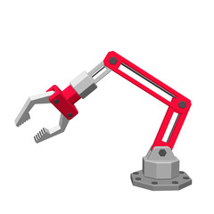 Robotic arm. Isolated on white background. 3d Vector illustration.