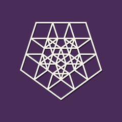 Abstract geometric ornament. Template for laser cutting. Vector illustration.