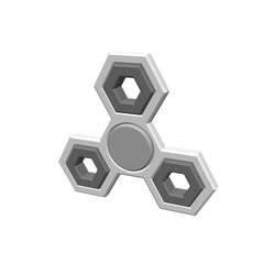 Obraz premium Hand fidget spinner.Isolated on white background.3d Vector illustration.